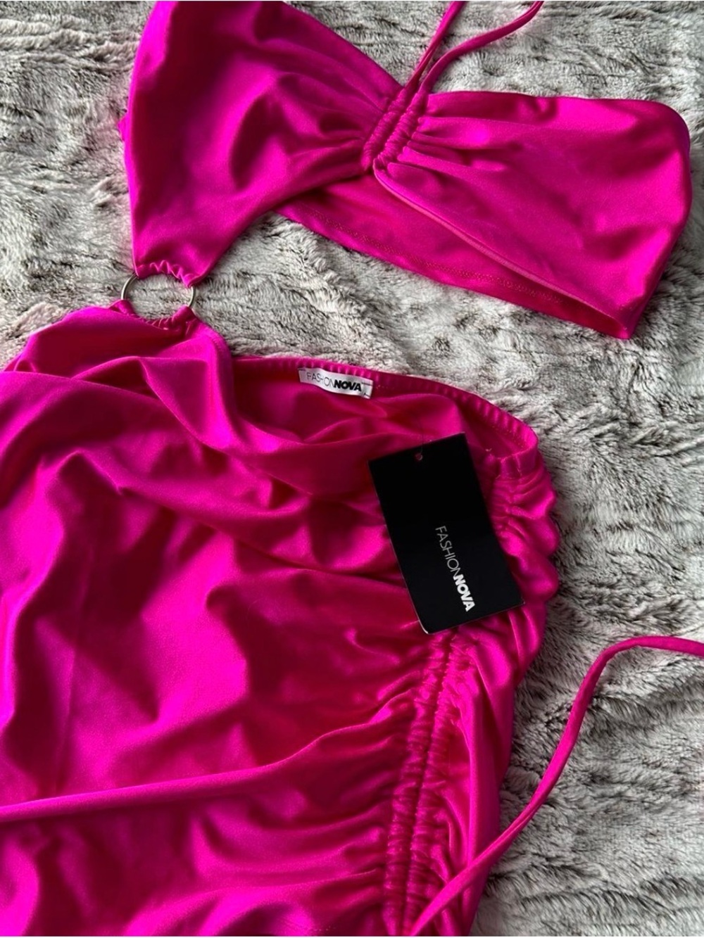 Fashion Nova Vibrant Fuchsia Mini Dress